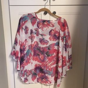 Flowered poncho